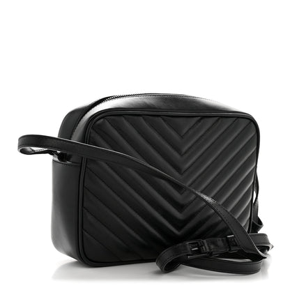 Saint Laurent Calfskin Matelasse Monogram Monochrome Lou Camera Bag Black 3 of 11