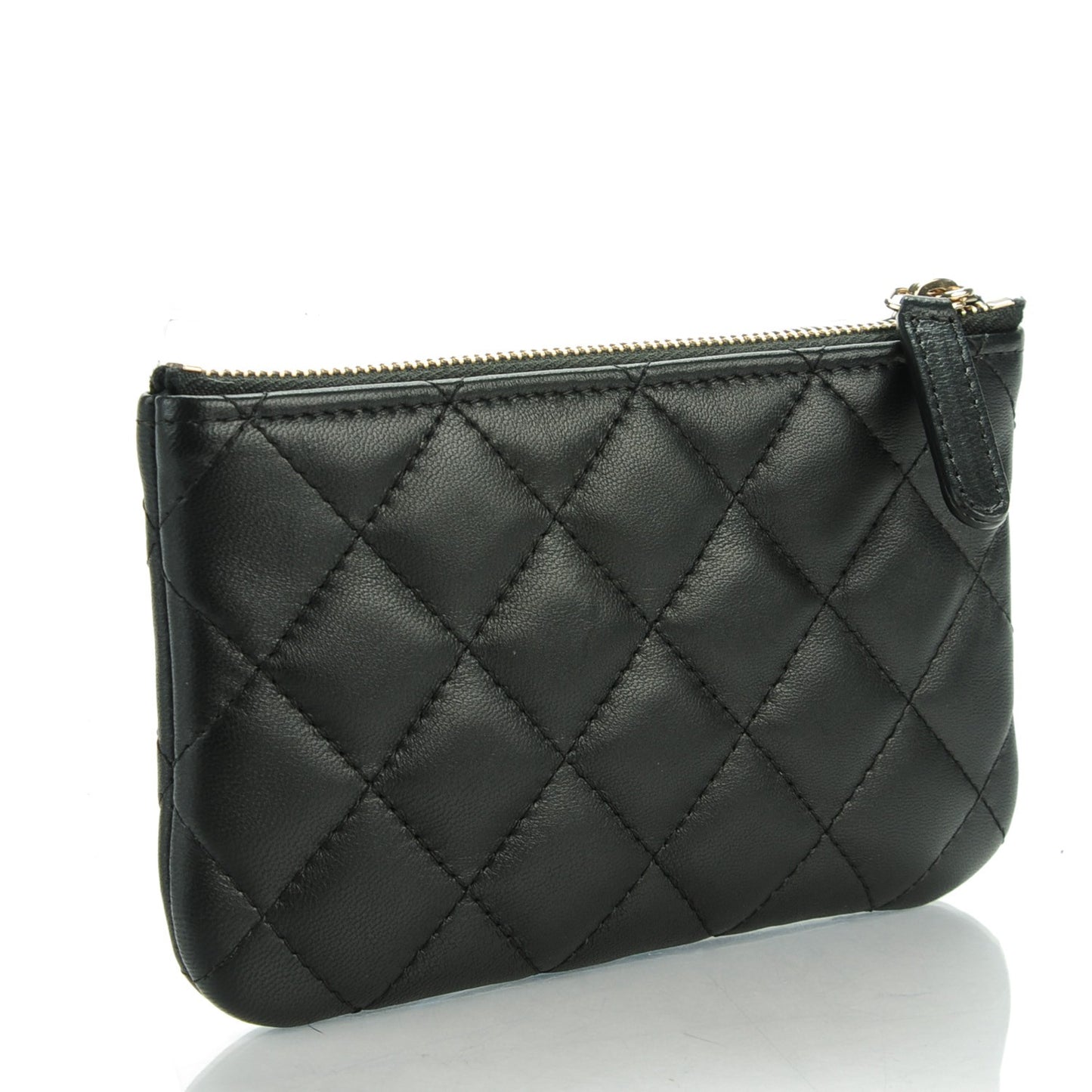 Lambskin Quilted Casino Coin Purse Black
