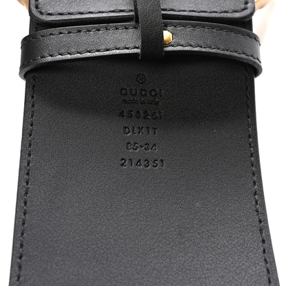 Gucci Moon Calfskin Pearl Double G 70mm Belt 85 34 Black Cream 5 of 5
