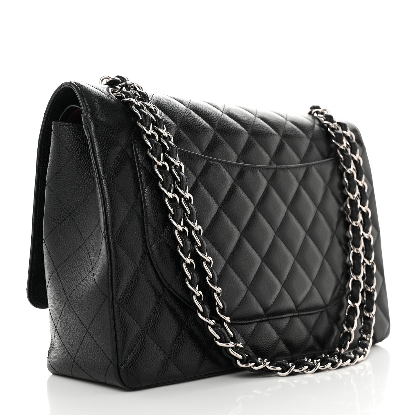 Caviar Quilted Maxi Double Flap Black