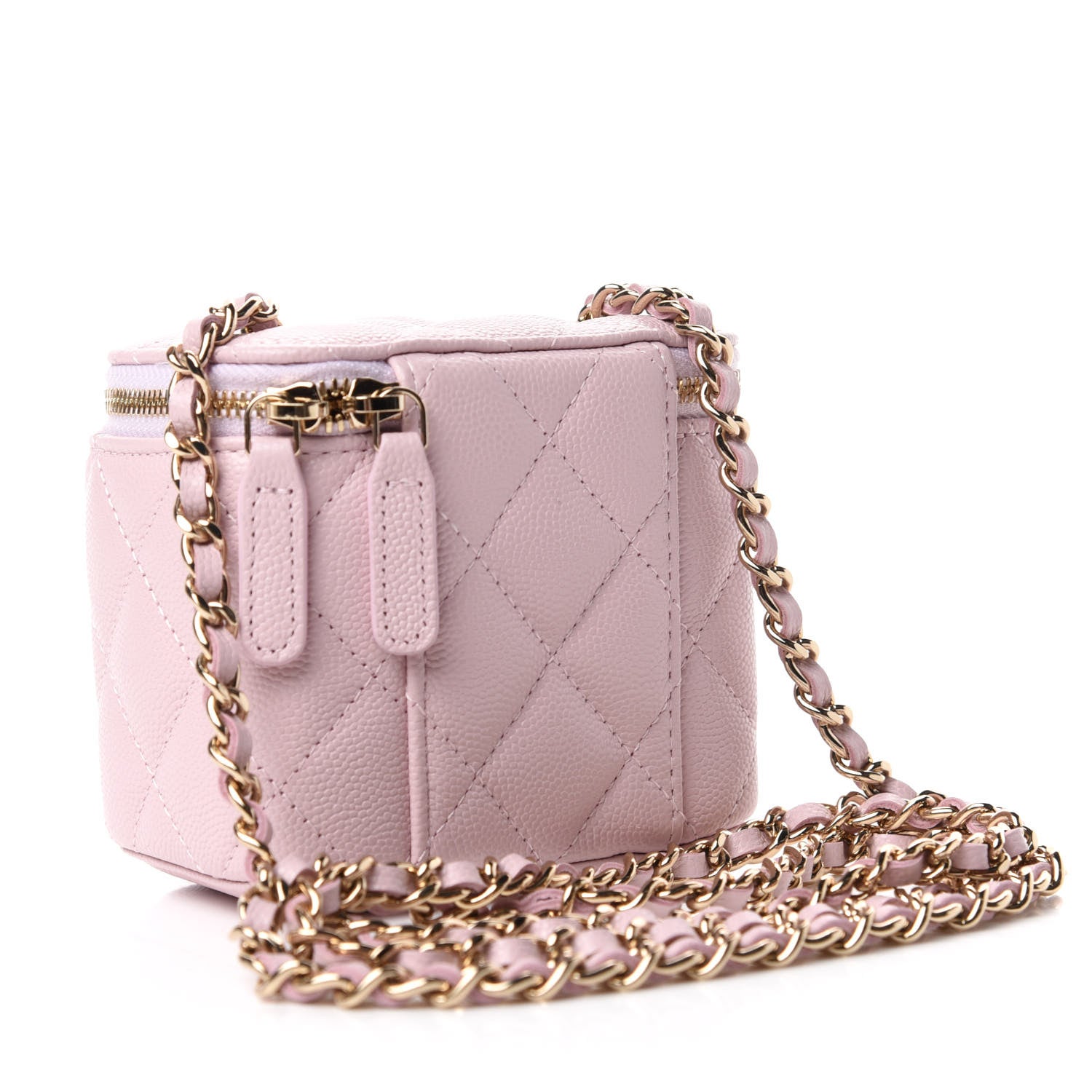 Chanel Caviar Quilted Mini Vanity Case With Chain Light Pink 3 of 8