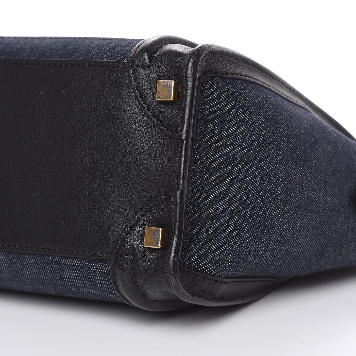 Smooth Calfskin Denim Micro Luggage Navy Black