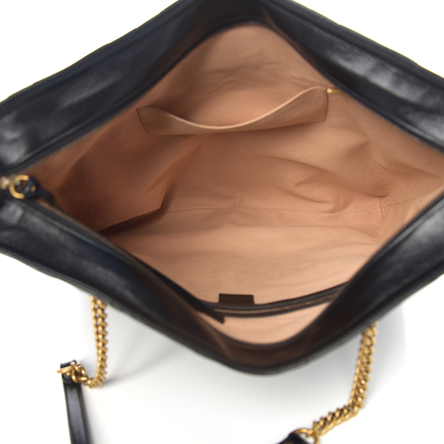 Azalea Calfskin Matelasse Large GG Marmont Slim Tote Black