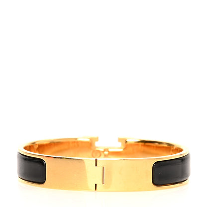 Hermes Enamel Narrow Clic Clac H Bracelet GM Black 3 of 5