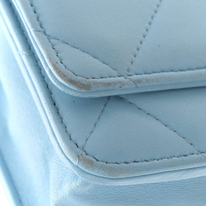 Chanel Lambskin Quilted Chanel 19 Wallet On Chain WOC Light Blue 13 of 14