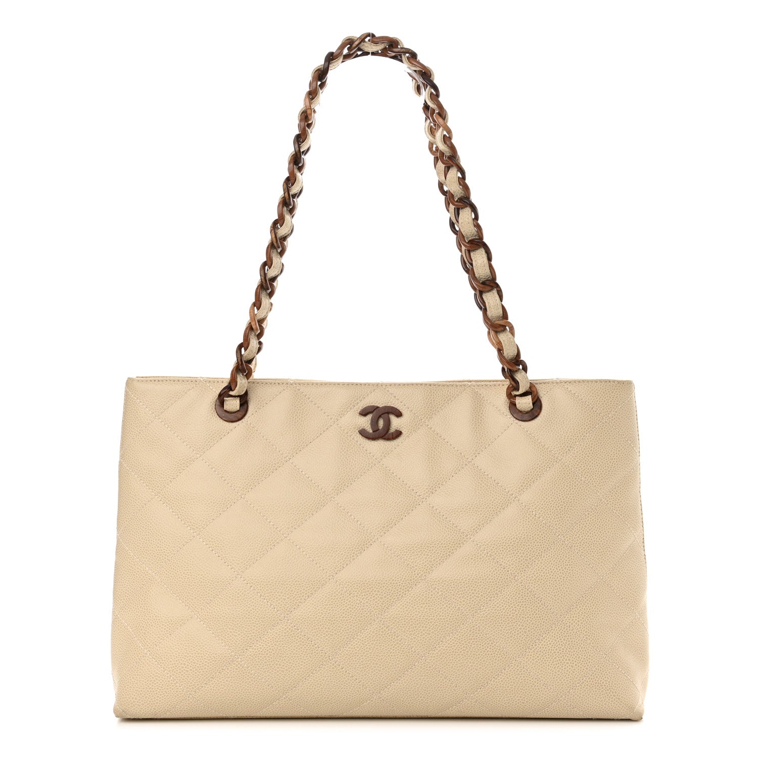 Chanel Caviar Quilted Bekko Shopper Tote Beige 1 of 17