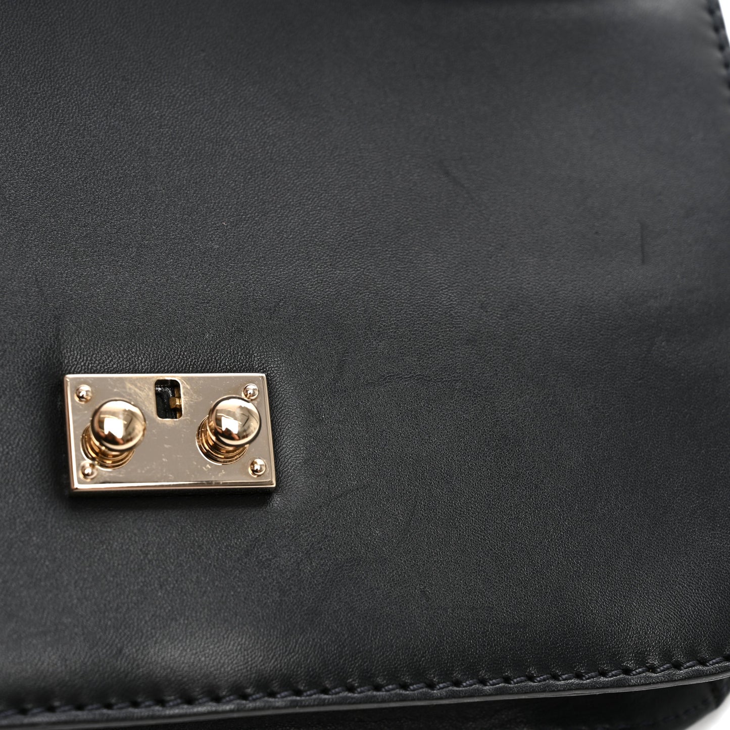 Vitello Medium Glam Lock Rockstud Flap Black