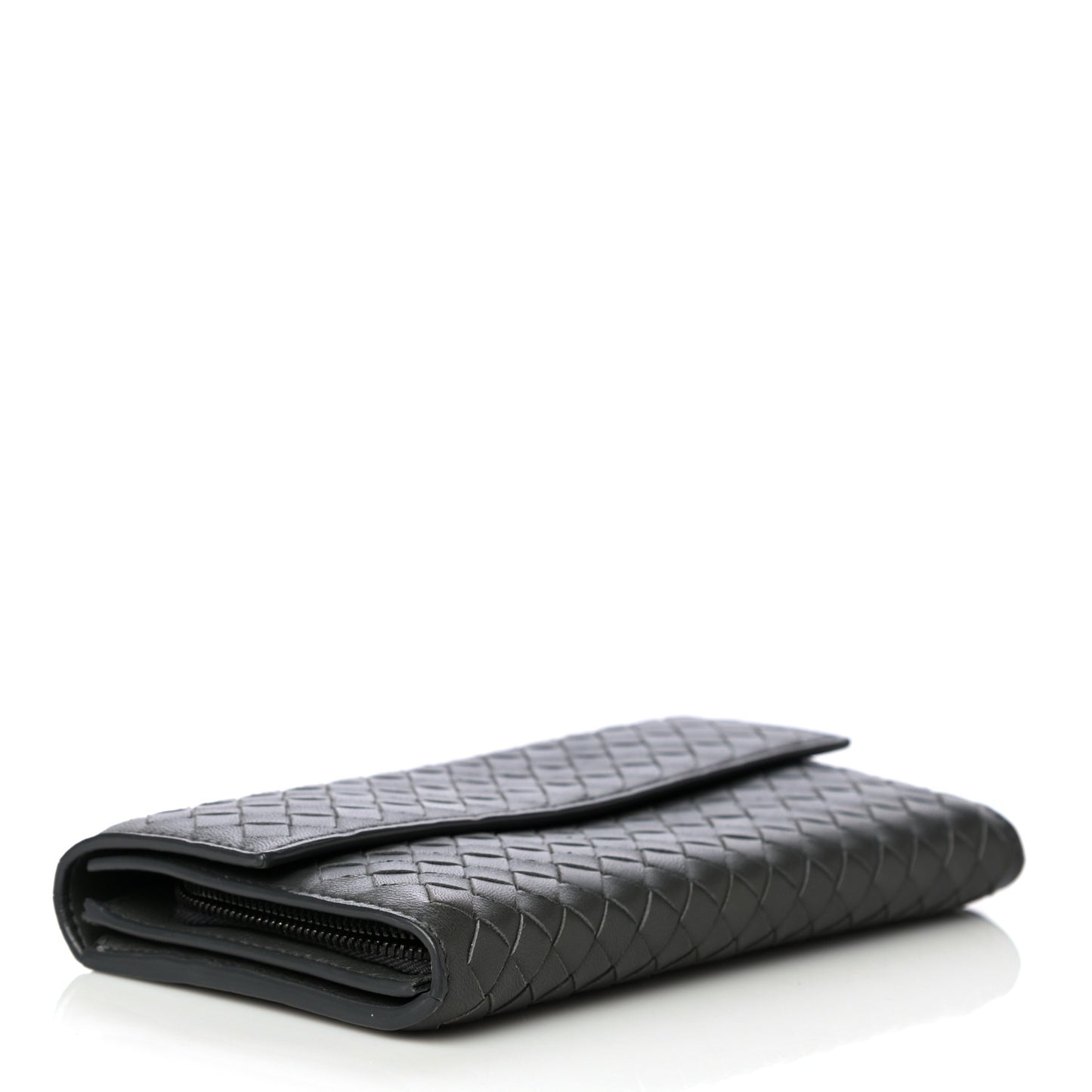 Nappa Intrecciato Continental Wallet Grey