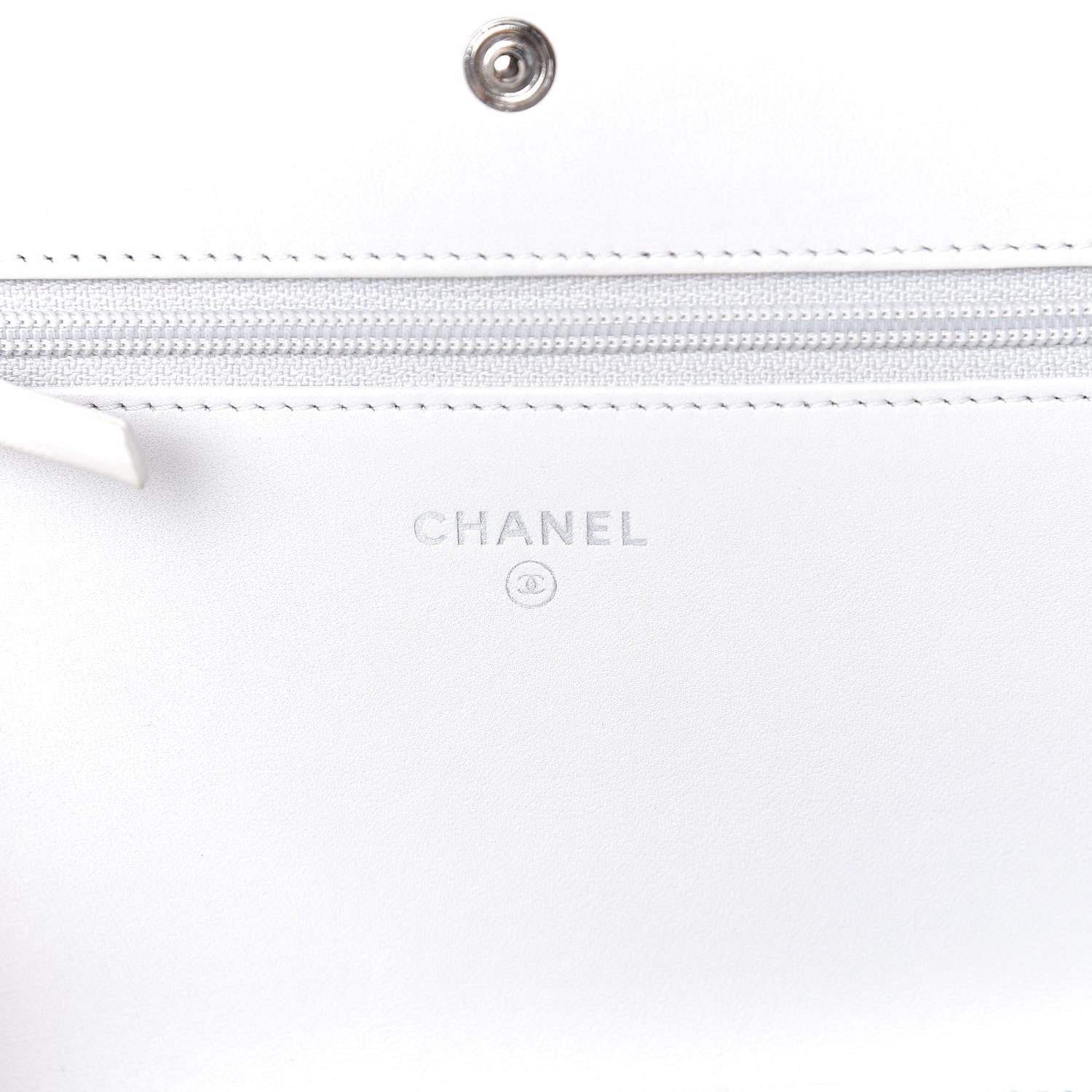Chanel Metallic Galuchat Stingray Lambskin Boy Wallet On Chain WOC Silver 6 of 12