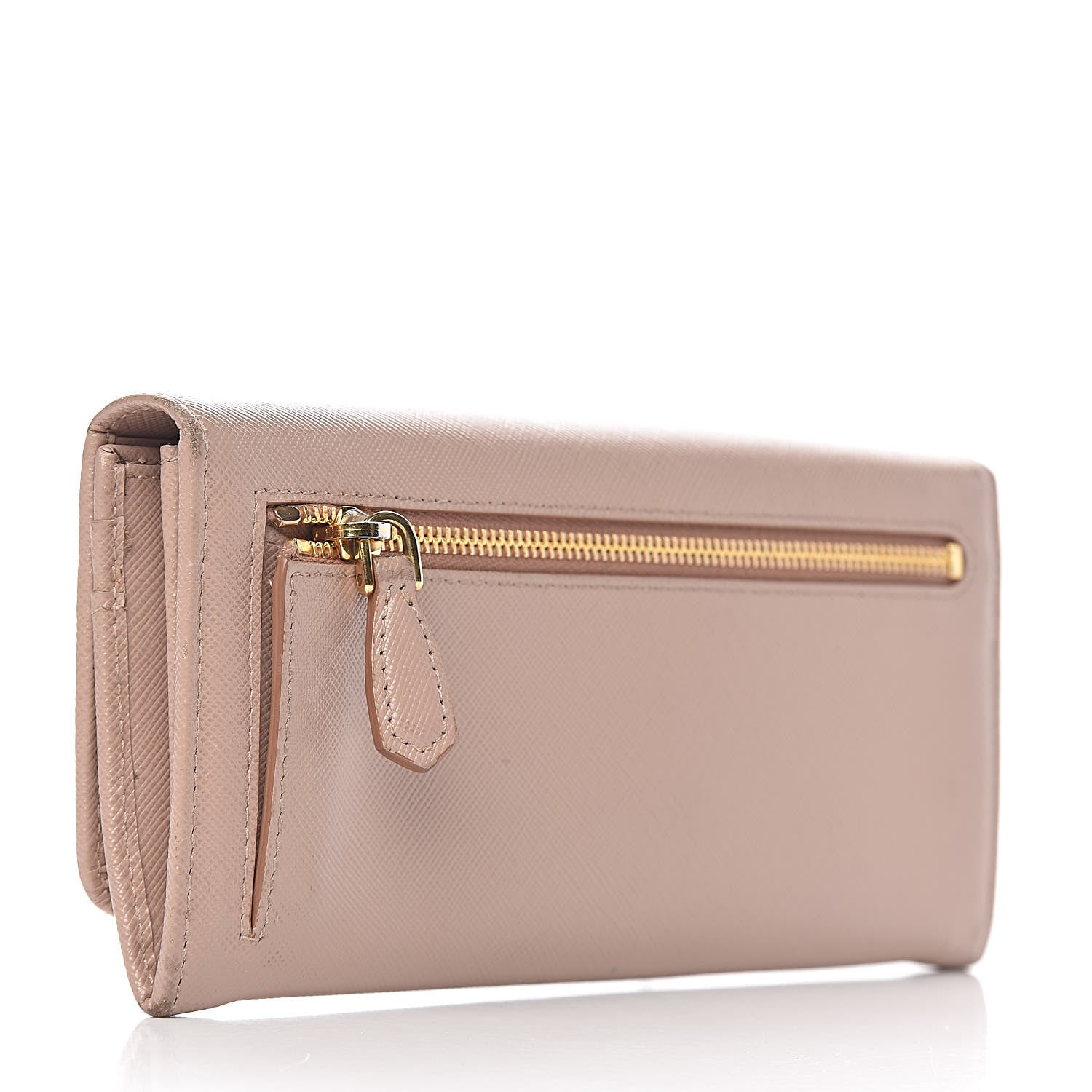 Prada Saffiano Metal Continental Flap Wallet Cammeo 3 of 14