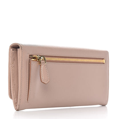 Prada Saffiano Metal Continental Flap Wallet Cammeo 3 of 14