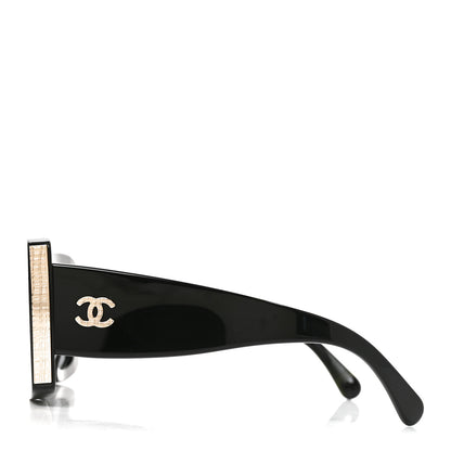 Chanel Acetate Rectangle Sunglasses 5435-A Black 3 of 7