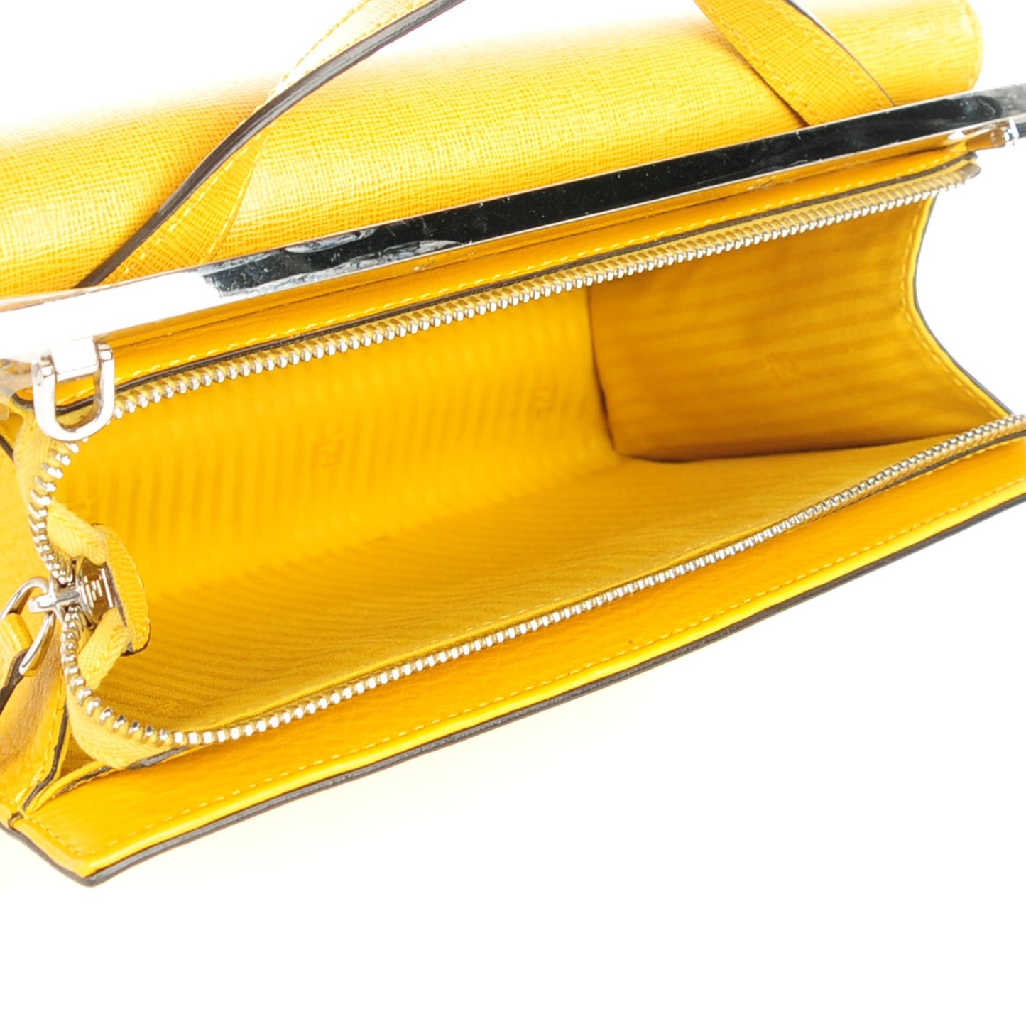 Vitello Elite Flamingo Mini Demi Jour Shoulder Bag Mustard