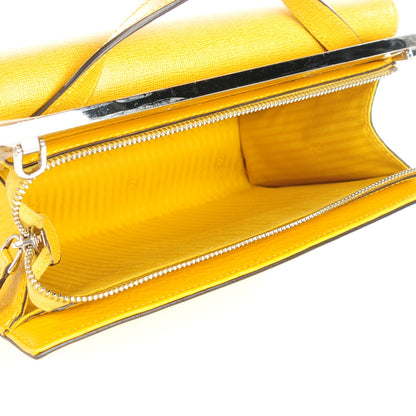 Fendi Vitello Elite Flamingo Mini Demi Jour Shoulder Bag Mustard 5 of 7