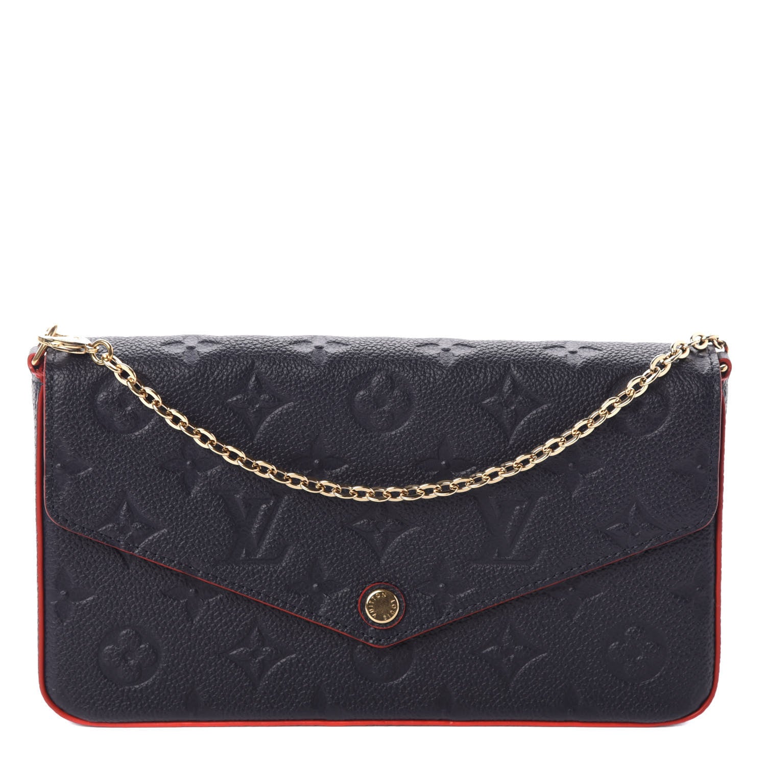 Louis Vuitton Empreinte Pochette Felicie Chain Wallet Marine Rouge 1 of 9