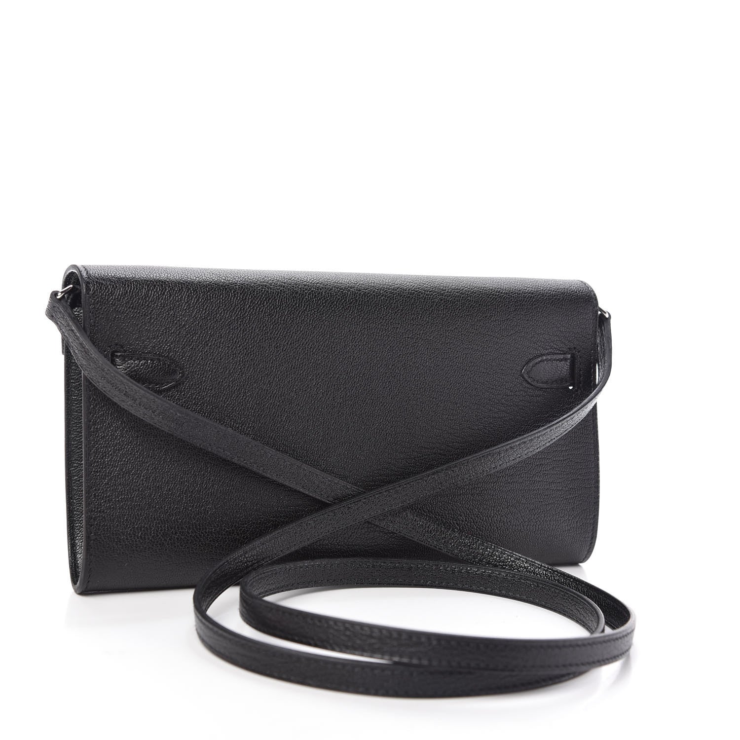 Hermes Chevre Mysore Kelly Wallet To Go Black 3 of 10