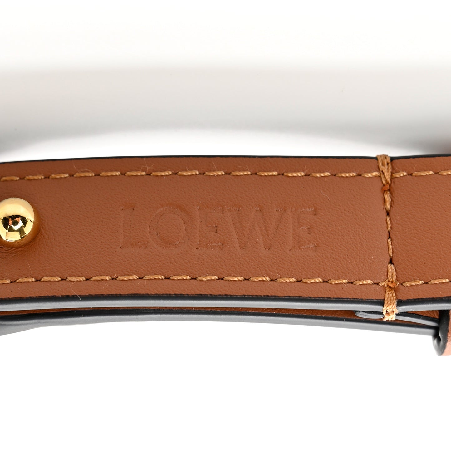Calfskin Anagram Cutout Strap Tan