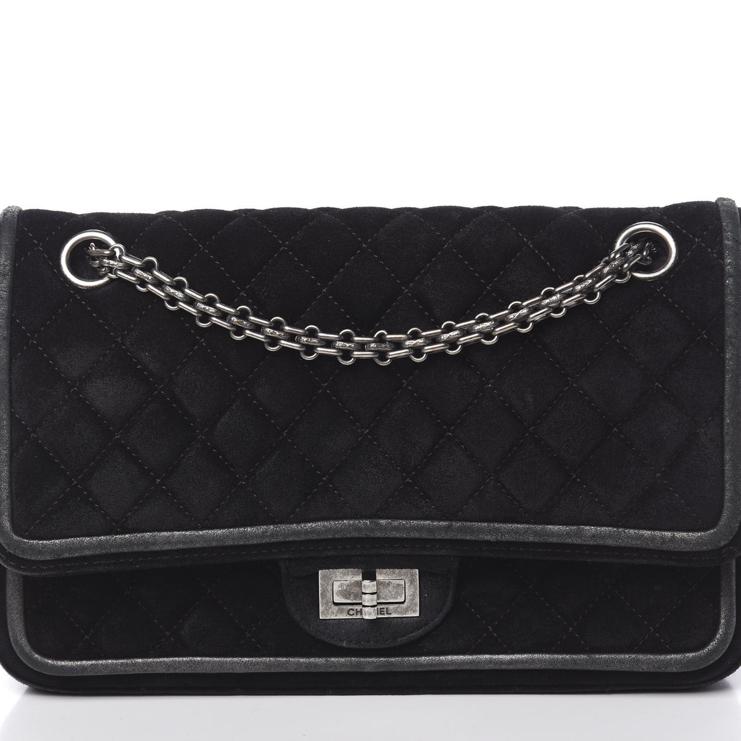 Suede Quilted 2.55 Reissue 225 Flap Black