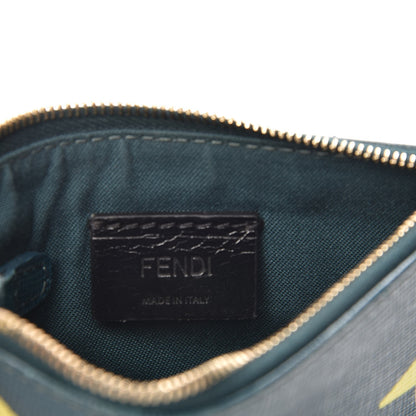 Fendi Vitello Crystal Tooth Monster Coin Pouch Key Case Oceano Multicolor 6 of 8