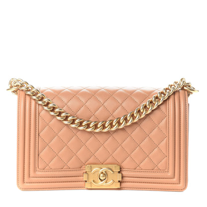 Chanel Lambskin Quilted Medium Boy Flap Beige 1 of 10