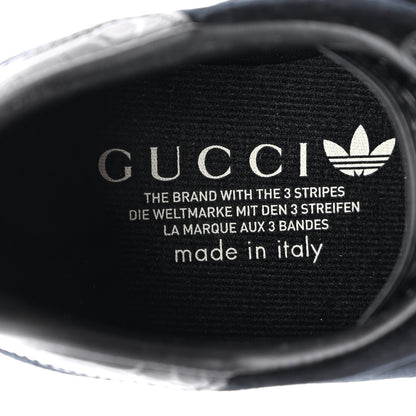 Gucci X ADIDAS Velvet Crocodile Embossed Gazelle Wedge Sneakers 40.5 Black 7 of 8