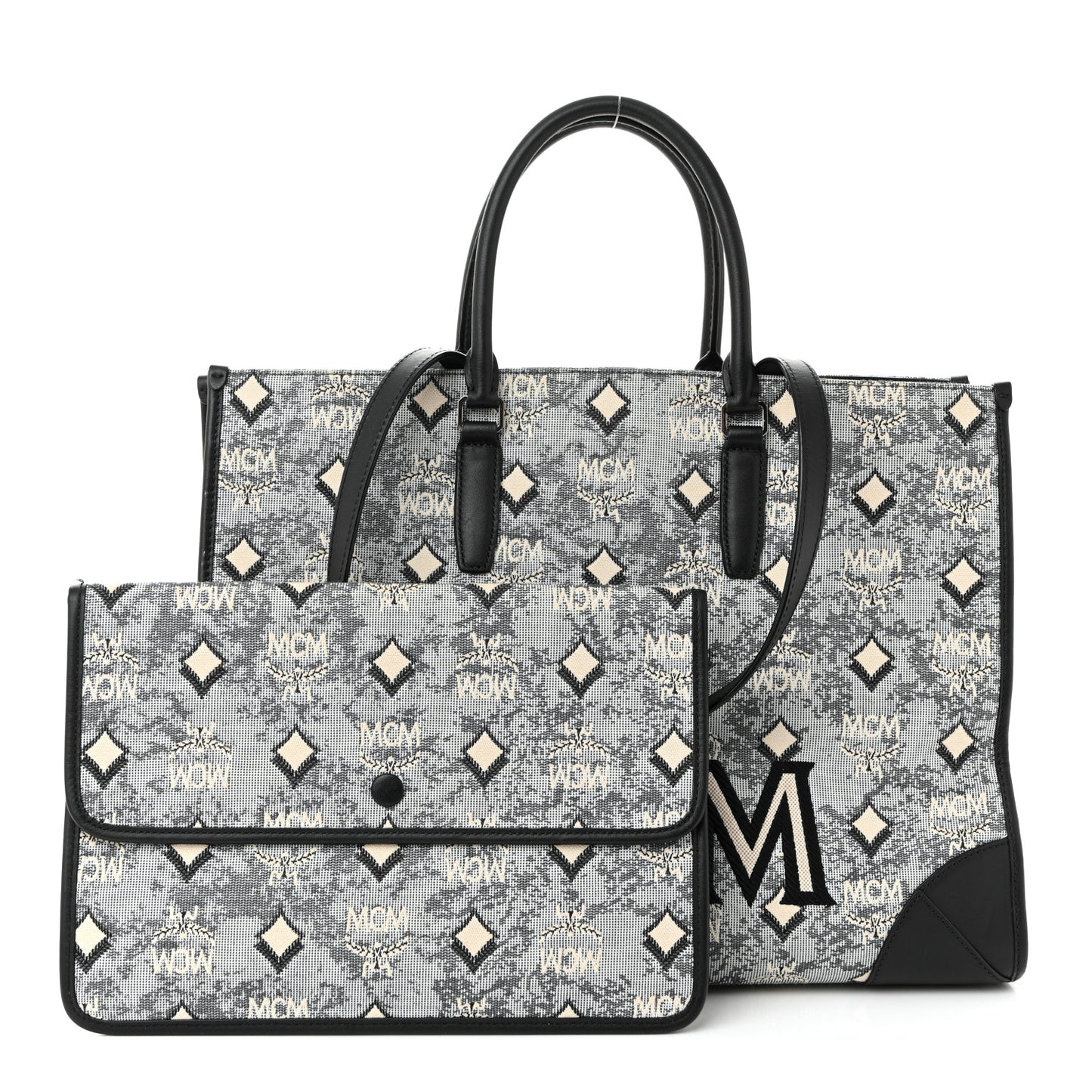 Nappa Jacquard Monogram Large Tote Grey
