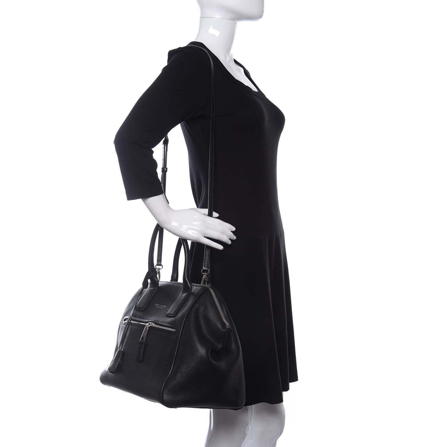 Marc Jacobs Textured Calfskin Large Incognito Satchel Black 2 of 9