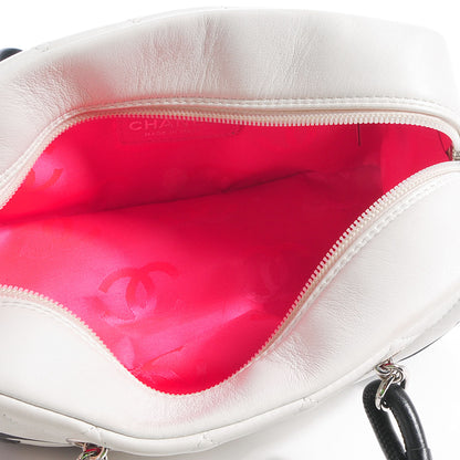 Chanel Calfskin Quilted Small Cambon Bowler White Black 5 of 7
