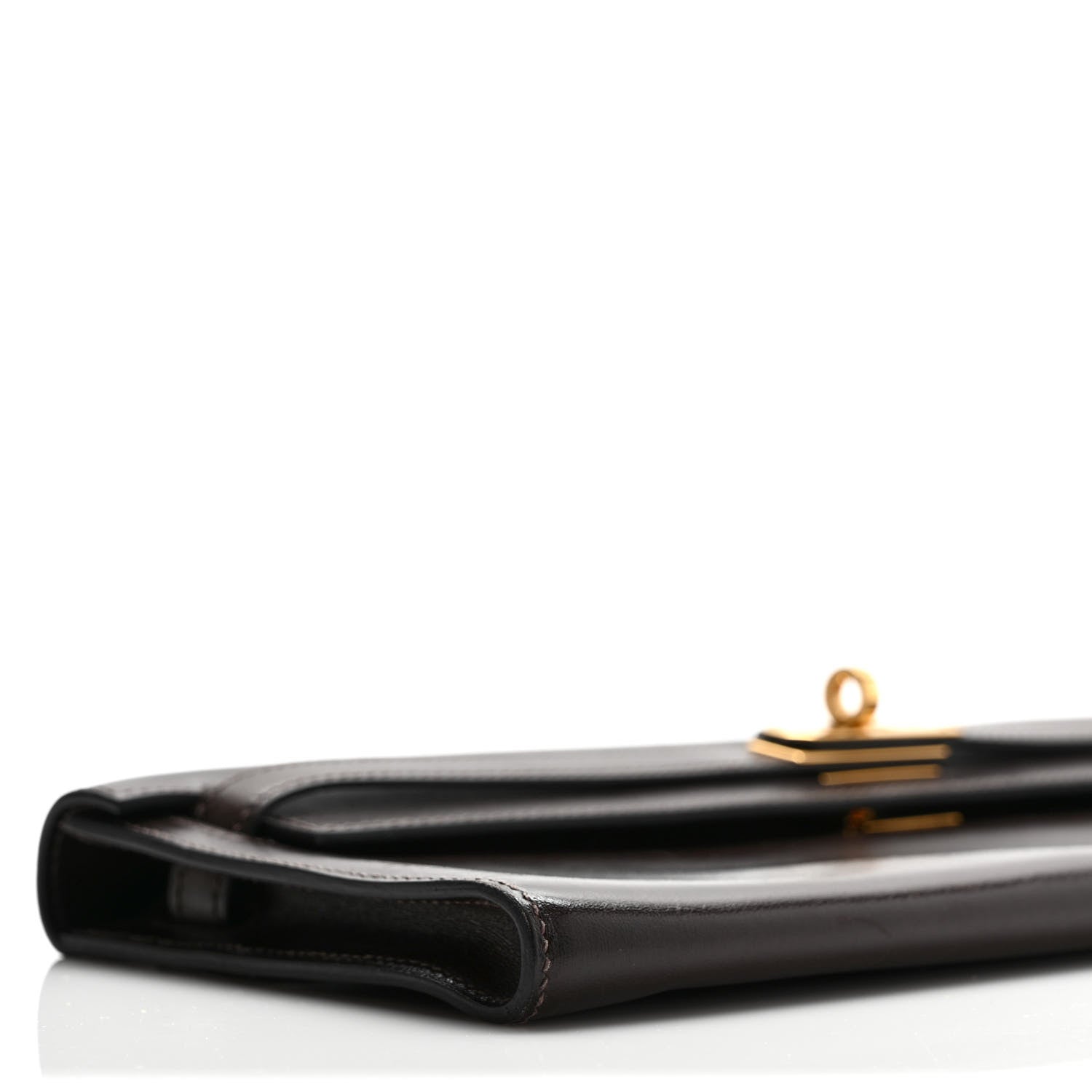 Hermes Box Kelly Cut Clutch Chocolate 7 of 9