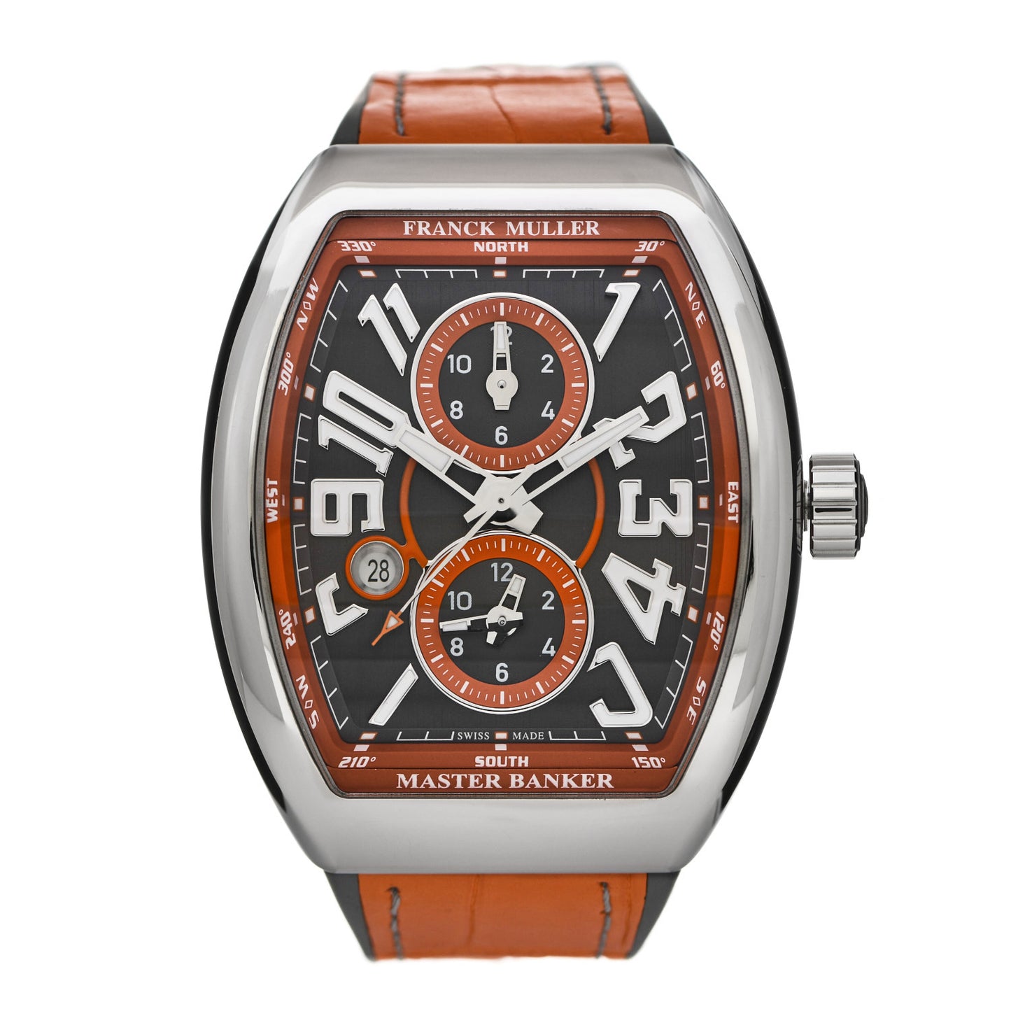 Stainless Steel Alligator 45mm Vanguard Master Banker Automatic Watch Black V45MBSCDTACOR