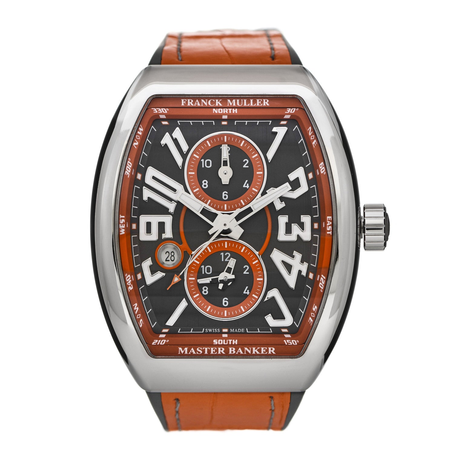 Franck Muller Stainless Steel Alligator 45mm Vanguard Master Banker Automatic Watch Black V45MBSCDTACOR 1 of 4