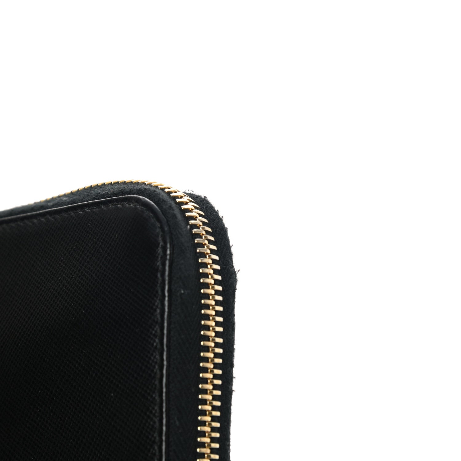 Prada Saffiano Metal Zip Around Wallet Black 10 of 12