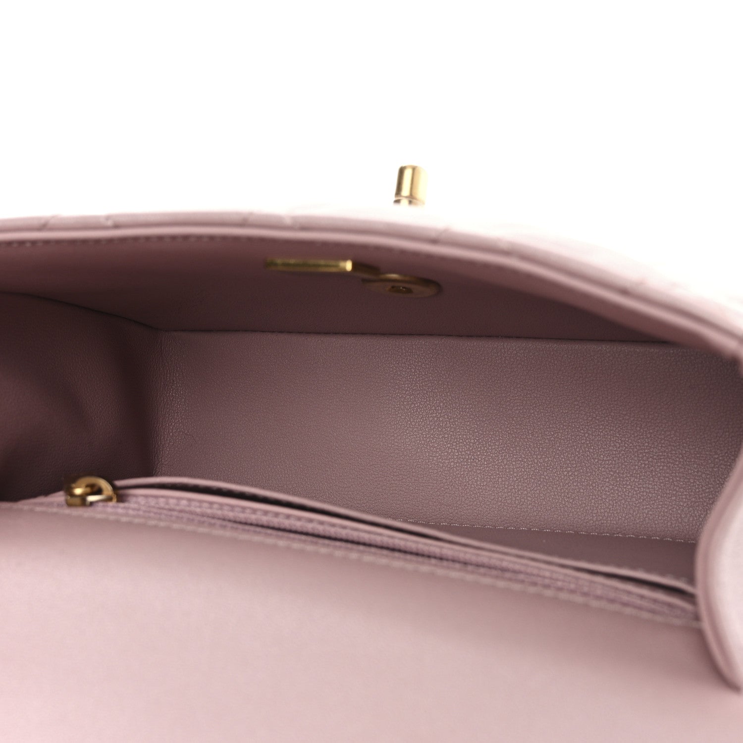 Chanel Shiny Lambskin Quilted Pearl Twist Mini Square Flap Light Pink 5 of 10