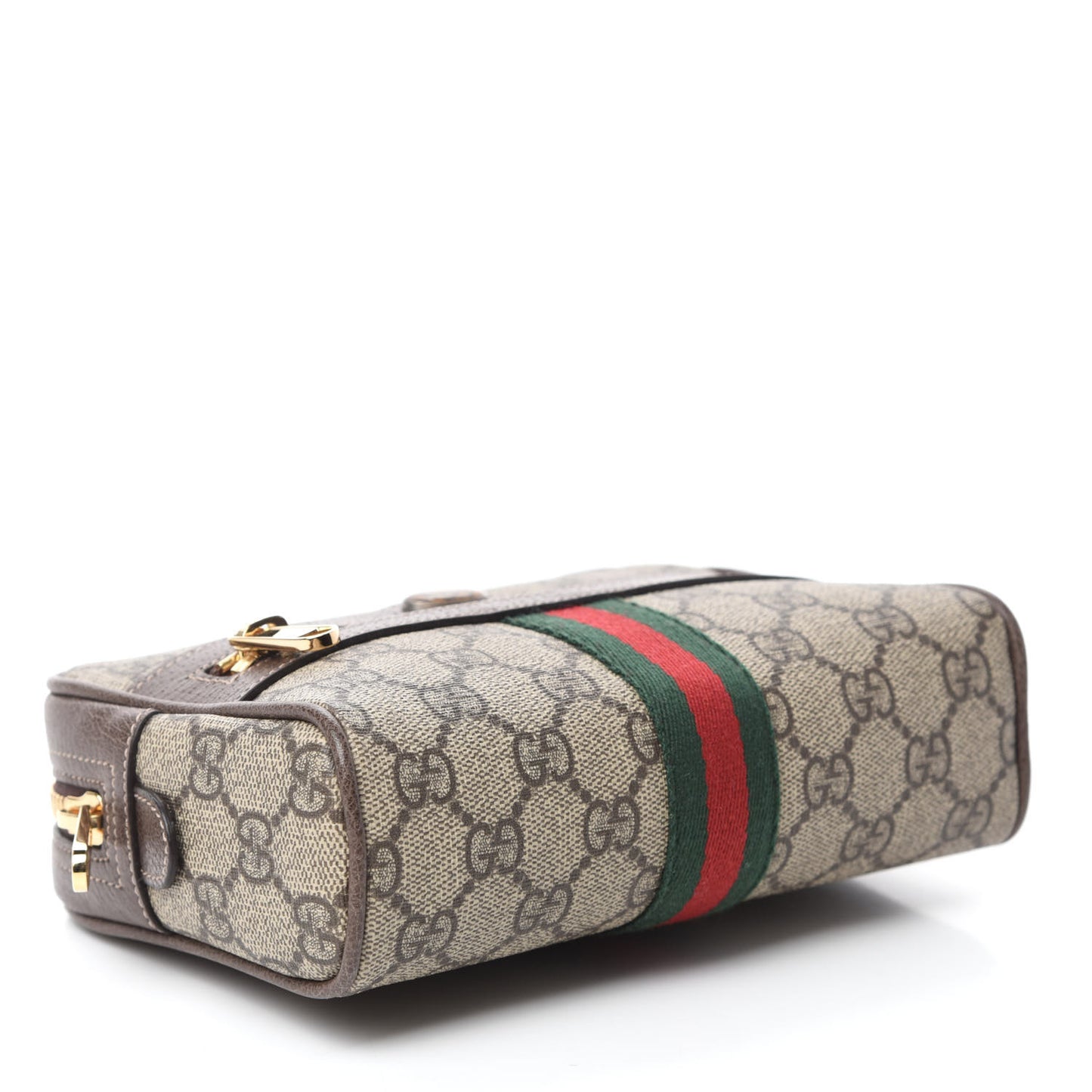 GG Supreme Monogram Web Small Ophidia Belt Bag 75 30 Dark Brown