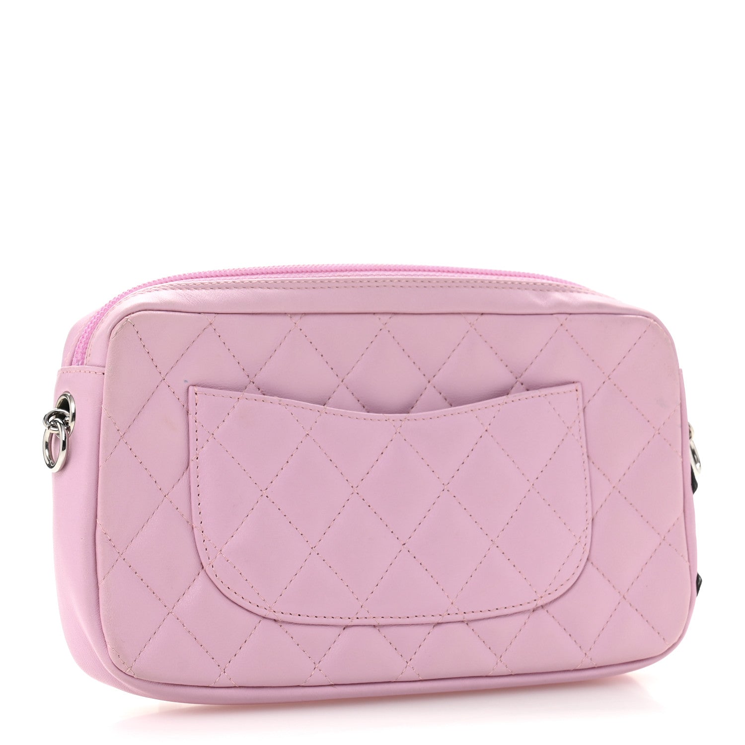 Chanel Calfskin Quilted Cambon Pochette Pink Black 3 of 9