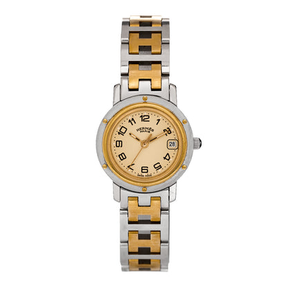 Hermes Stainless Steel 24mm Clipper Quartz Watch Gold 1 of 4