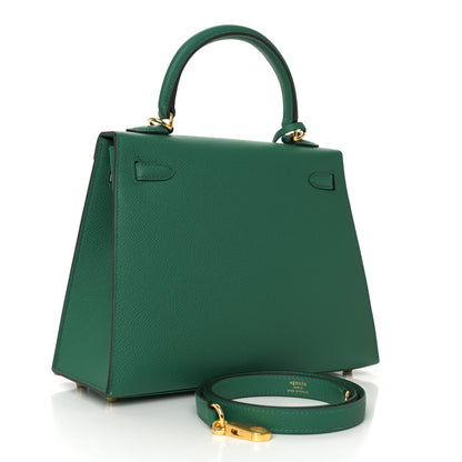 Hermes Epsom Kelly Sellier 25 Vert Vertigo 3 of 11