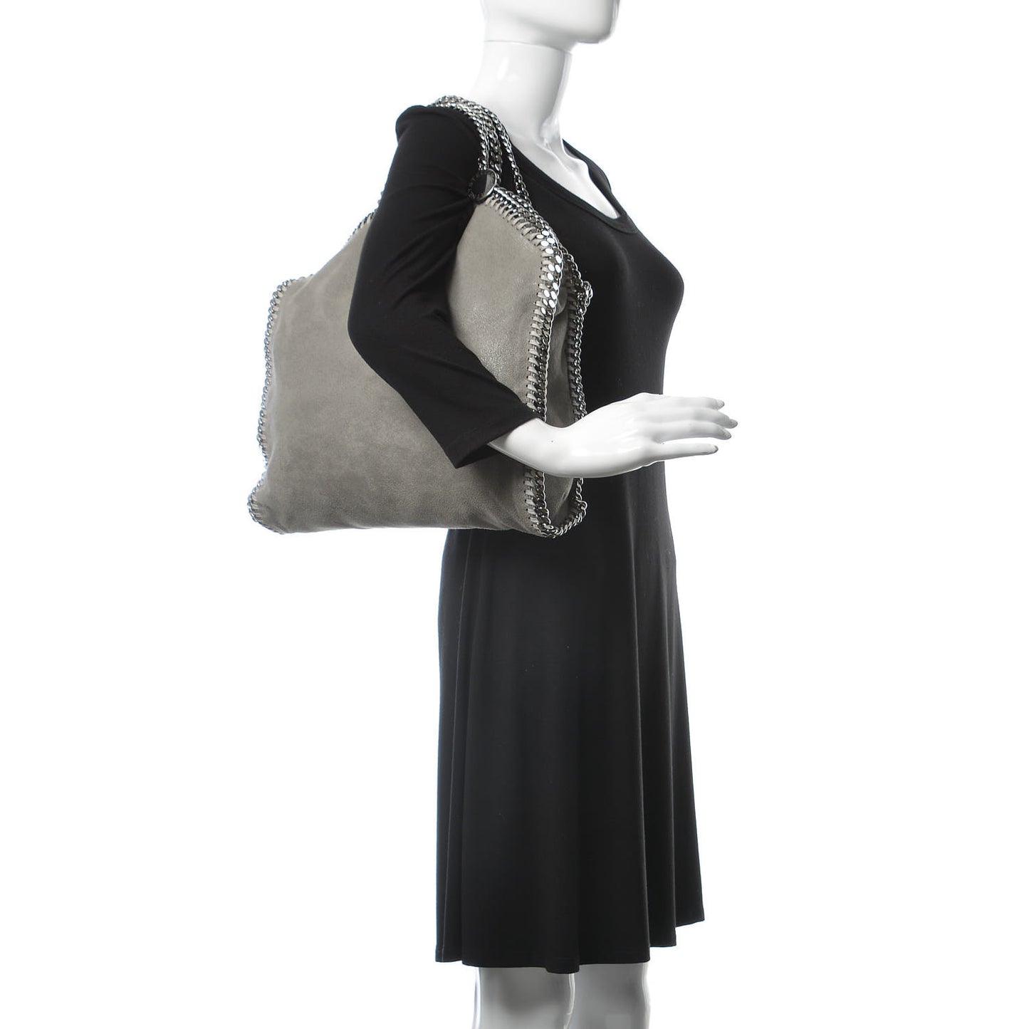Shaggy Deer Falabella Fold Over Tote Grey