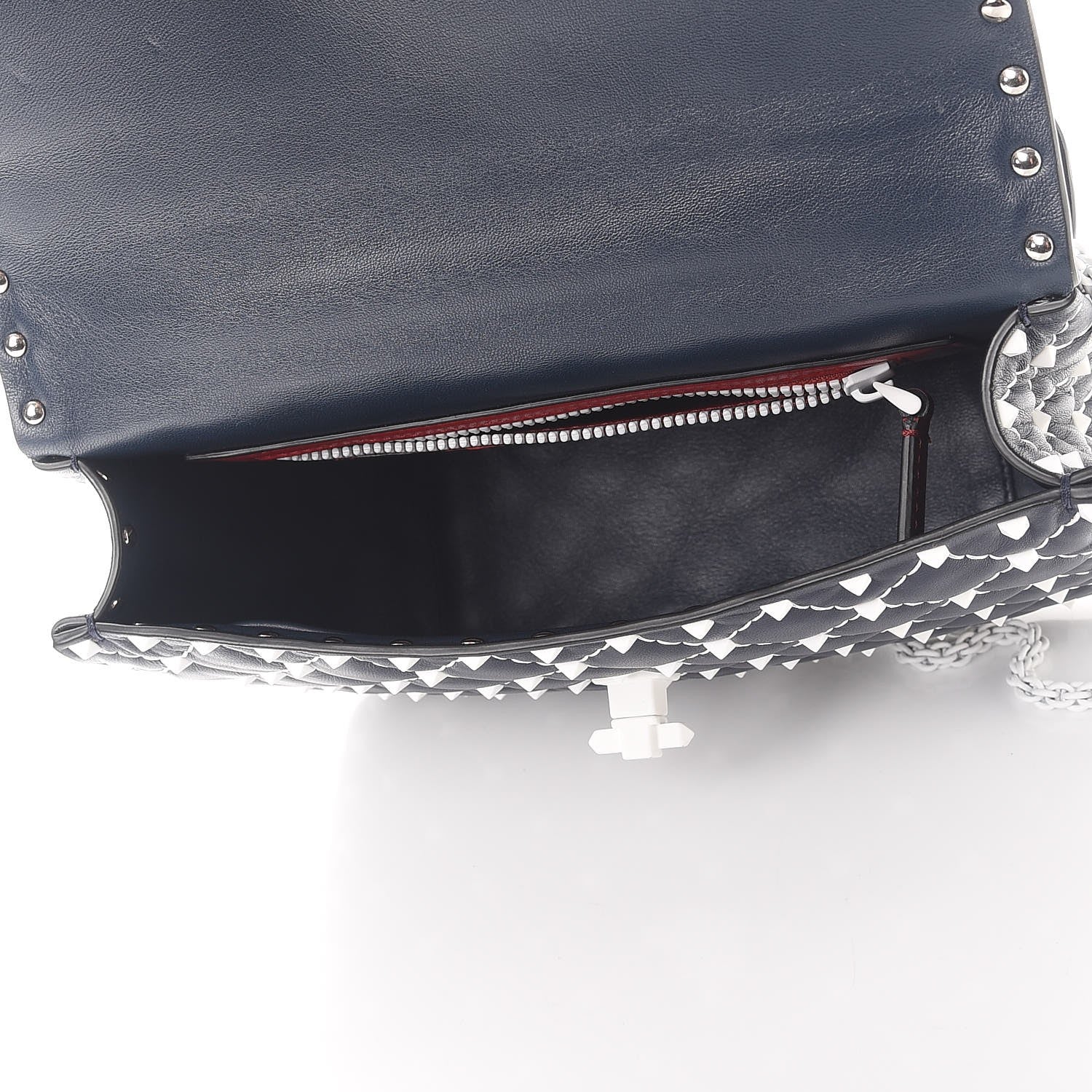 Valentino Garavani Nappa Medium Free Rockstud Spike Shoulder Bag Marine 6 of 8