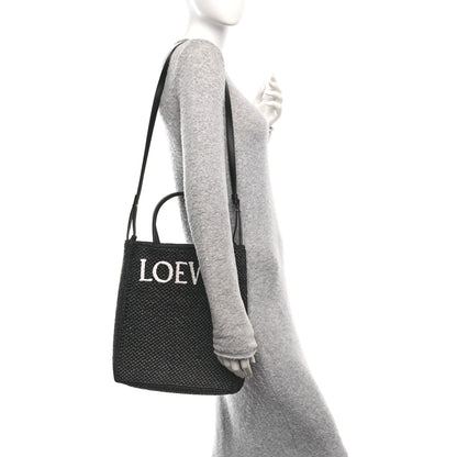Loewe Raffia Calfskin Standard A4 Tote Bag Black 2 of 9