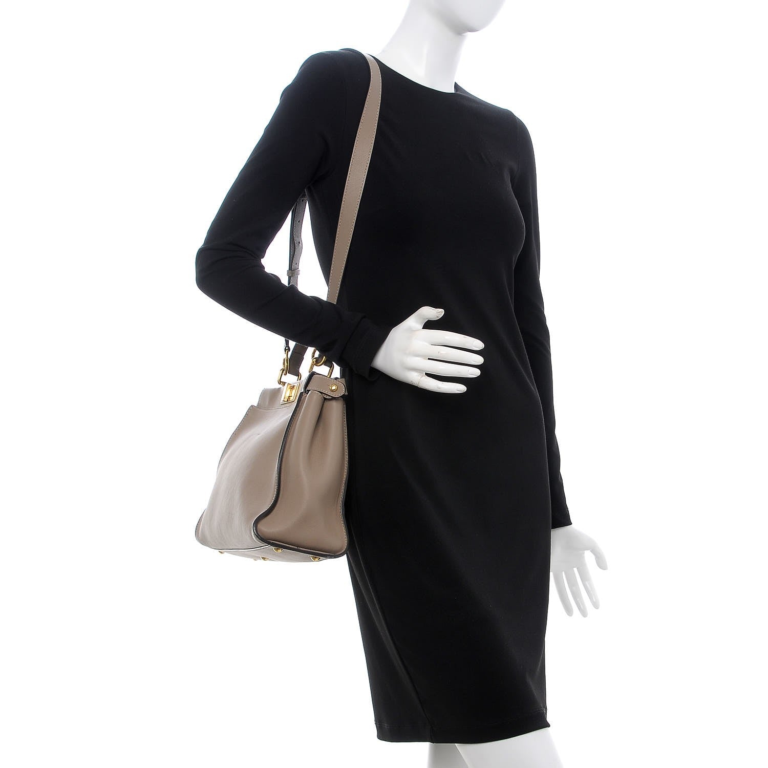 Fendi Vitello Seta Plexiglass Tortoise Medium Peekaboo Iconic Satchel Tortora 2 of 15