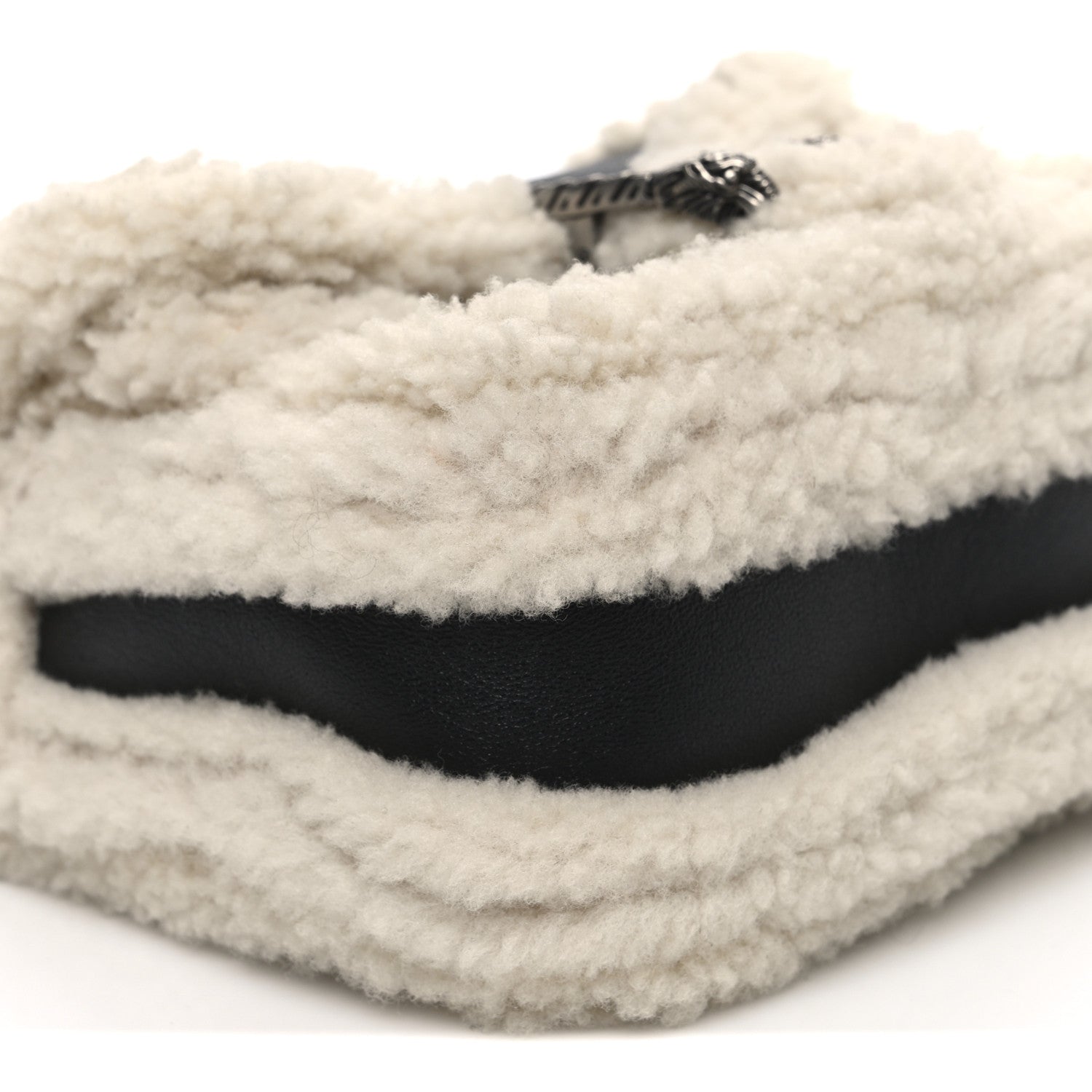 Gucci Sakai Be Green Calfskin Shearling Mini Dionysus Top Handle Bag Black 9 of 10