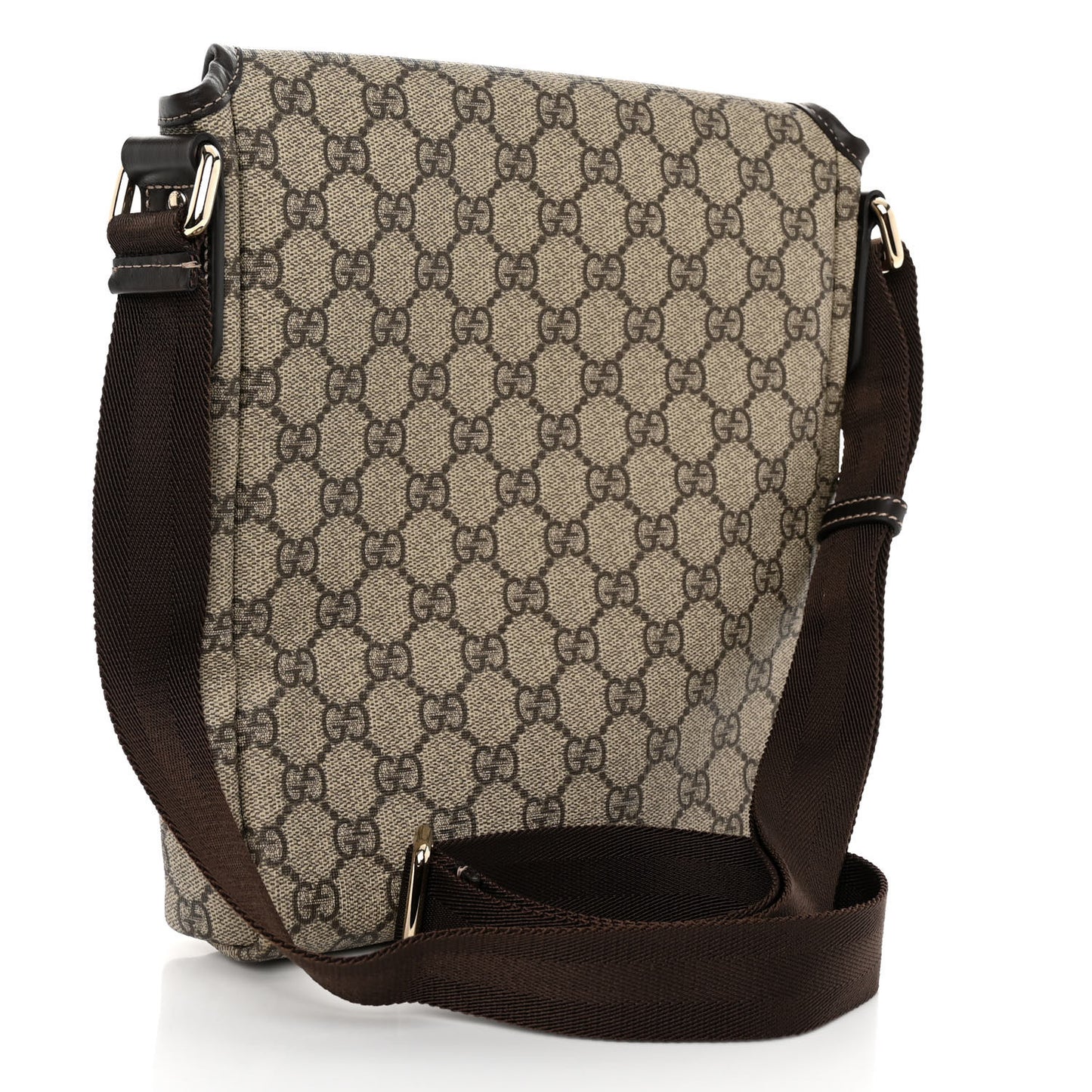 GG Plus Monogram Small Flap Messenger Bag Beige Dark Brown