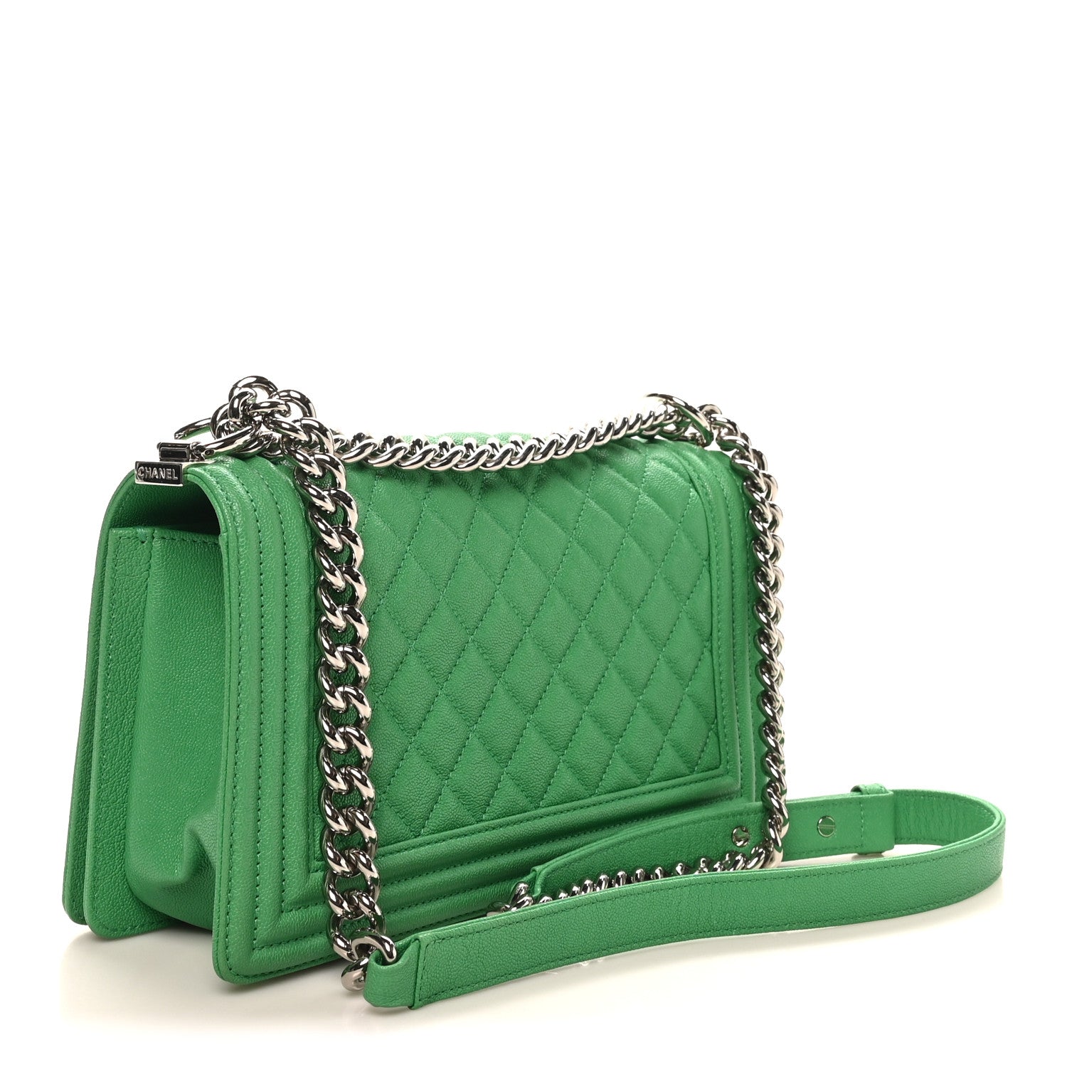 Chanel Caviar Quilted Medium Boy Flap Green 3 of 11