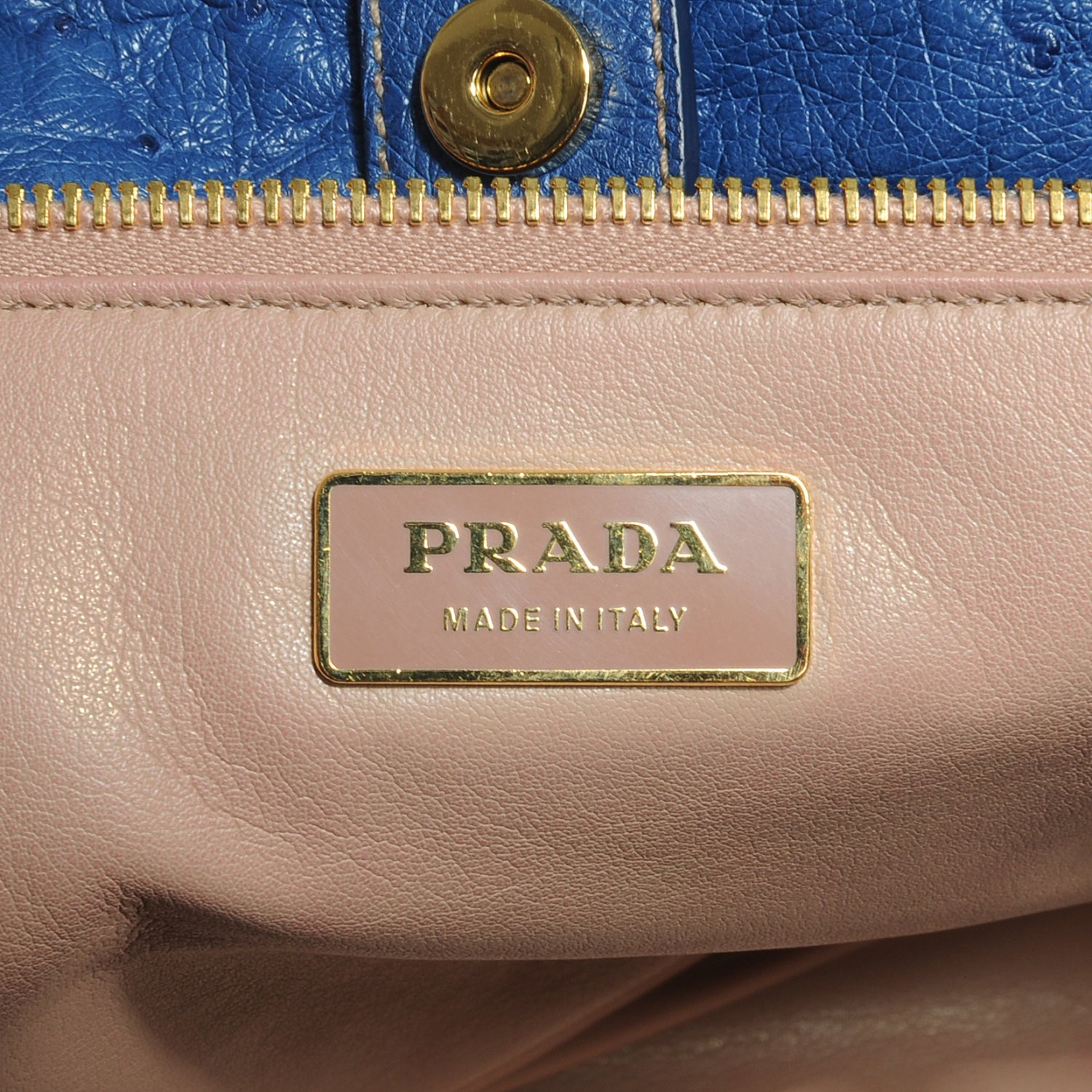 Prada Ostrich Executive Tote Cobalto 6 of 8