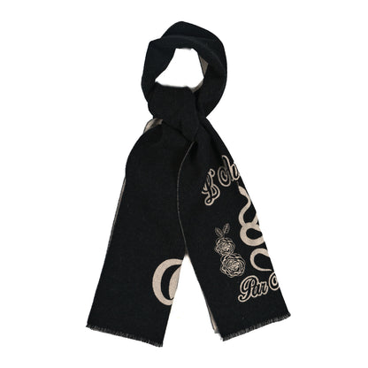Gucci Wool Kingsnake Scarf Black White 1 of 5