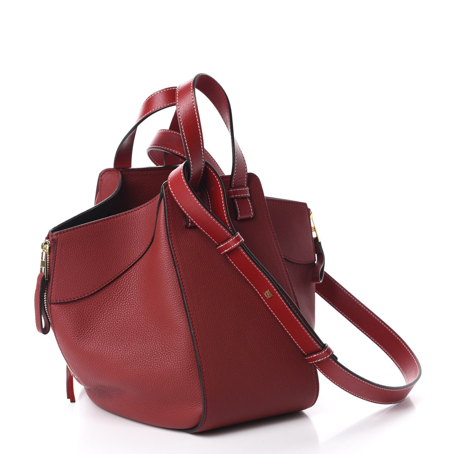 Calfskin Small Hammock Shoulder Bag Dark Red
