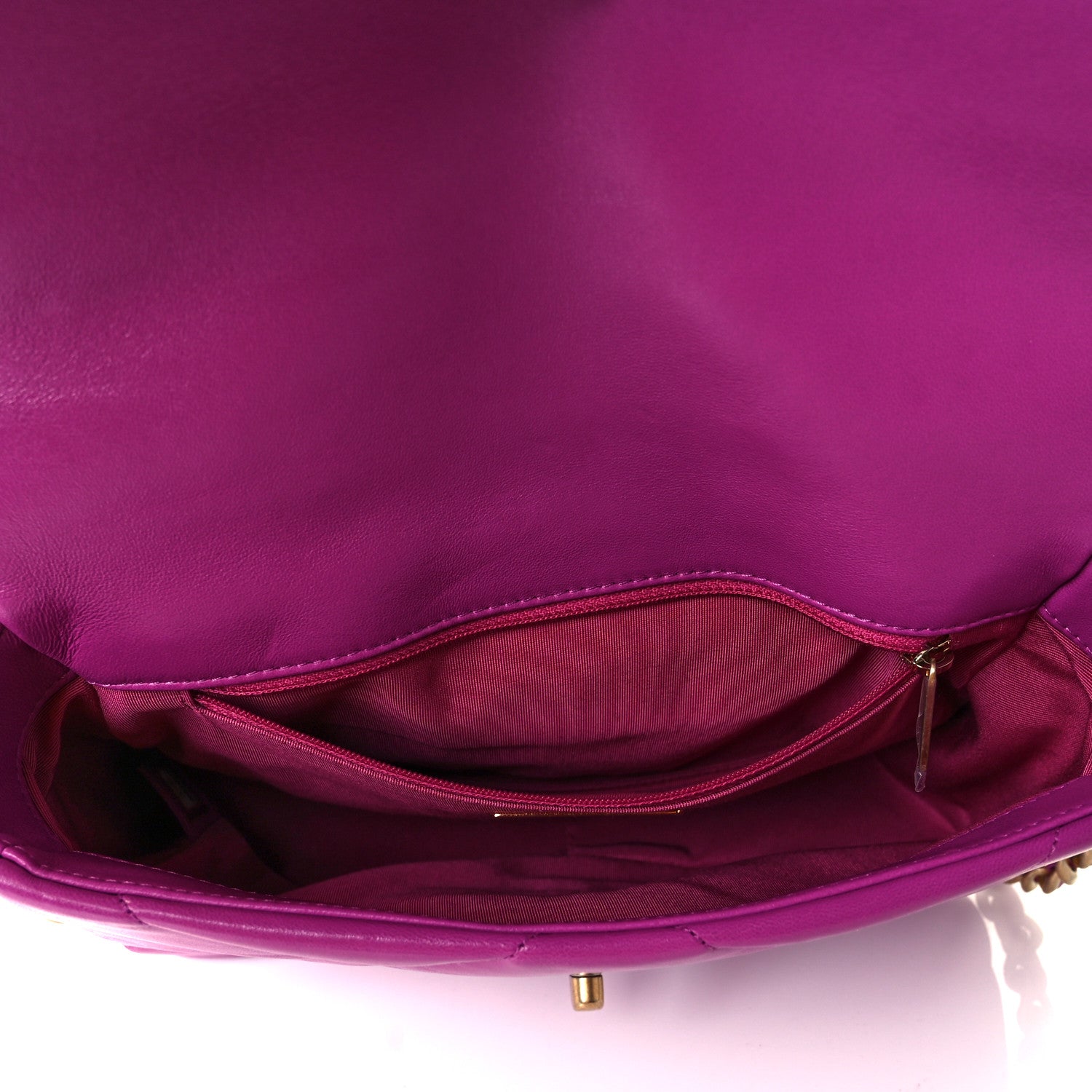 Chanel Lambskin Quilted Medium Chanel 19 Flap Purple 8 of 17