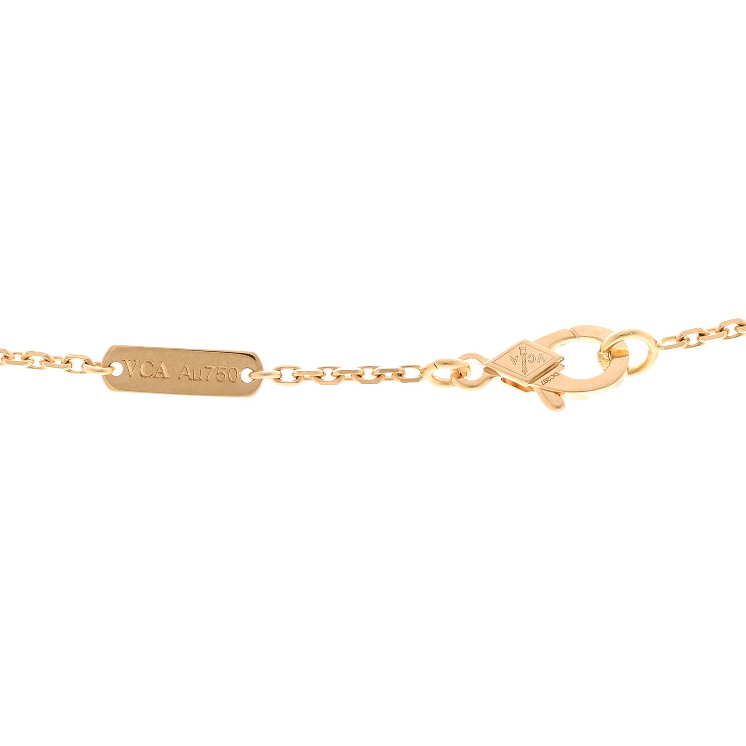 Van Cleef & Arpels 18K Yellow Gold Mother of Pearl Vintage Alhambra Pendant Necklace 4 of 6