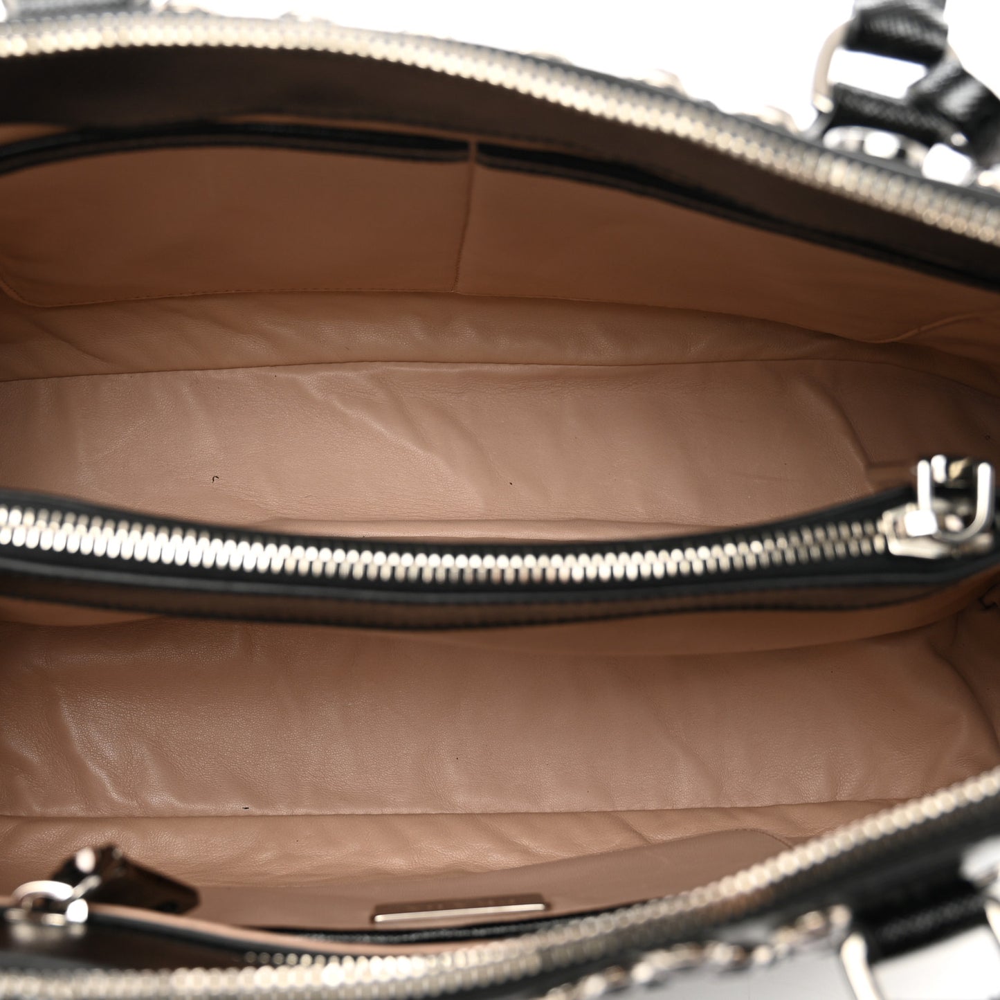 Saffiano Vernice Small Crystal Pyramid Bag Black